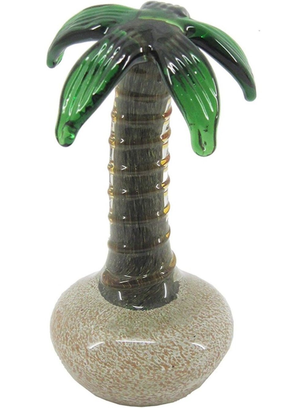 Tropical Glass Palm Tree Décor - Coastal Accent Piece for Beach & Island Homes
